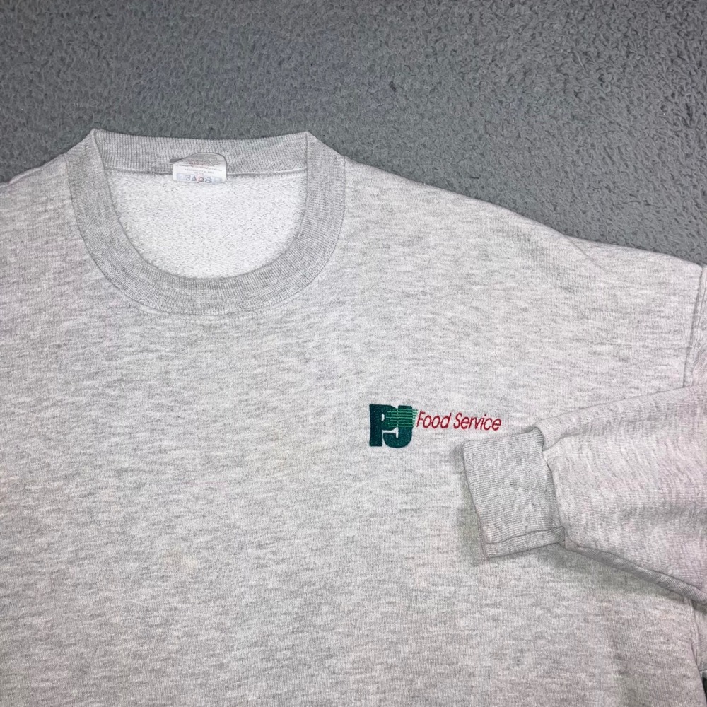 Vtg 90s Jerzees Super Sweats Sweatshirt Men 3xl Gray Crewneck PFG Food Service